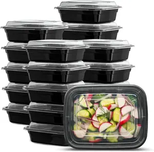 BPA Livre Para Ir Caixas Restaurante Plástico Recipiente De Alimento Descartável Reutilizável PP Microondas Refeição Segura Prep Recipientes De Alimento