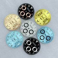 Jam Tangan Kronograf Multi-Fungsi Gerakan Quartz VK63 Baru Angka Arab Dial Panda Jarum Hijau Bercahaya Casing Logam 29.5mm