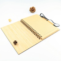 Carnet de notes à spirale A5 en bois de bambou avec logo personnalisé écologique ensemble cadeau avec stylo attaché