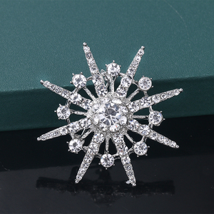 Factory Direct Kristall Strass <span class=keywords><strong>Starburst</strong></span> Brosche Stifte für Geschenke Partys Hochzeiten Engagements Legierung Haupt beschichtung für Kinder - Product Image 3