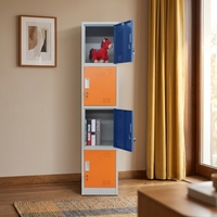 Casier en acier durable à 4 portes et 4 niveaux avec serrure à clé pour usage industriel, commercial, scolaire, en salle de sport, dans un hôtel, en appartement ou en entrepôt
