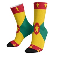 Chaussettes courtes pour adultes avec drapeau de Grenade, conçues sur mesure, chaussettes extensibles douces mi-mollet pour la maison, le bureau, le quotidien, la salle de sport, la remise en forme, cadeau de vacances