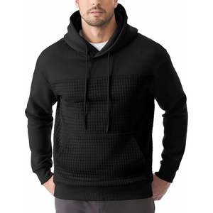 2025 hommes décontracté coton sweat à capuche à manches longues cordon polaire gaufré pull avec poches anti-rides taille XXS - Product Image 6