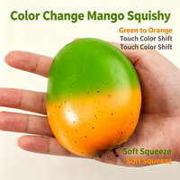 Jouet Squishy en Mousse PU en Forme de Mangue à Couleurs Changeantes avec Effet de Teinte Activé par le Toucher pour Jeu Sensoriel