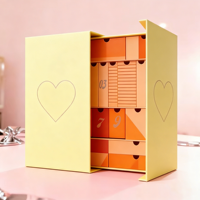 Boîte à calendrier GOTOP exquise, logo personnalisé, carton rigide recyclable, emballage cadeau de luxe, fermeture magnétique, ruban, gaufrage mat
