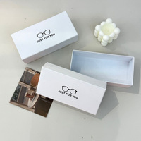 Caja de embalaje exterior para gafas, estuche para gafas de sol con tapa y base, caja blanca con tapa tipo cielo y tierra, reforzada, resistente a la presión, personalizada