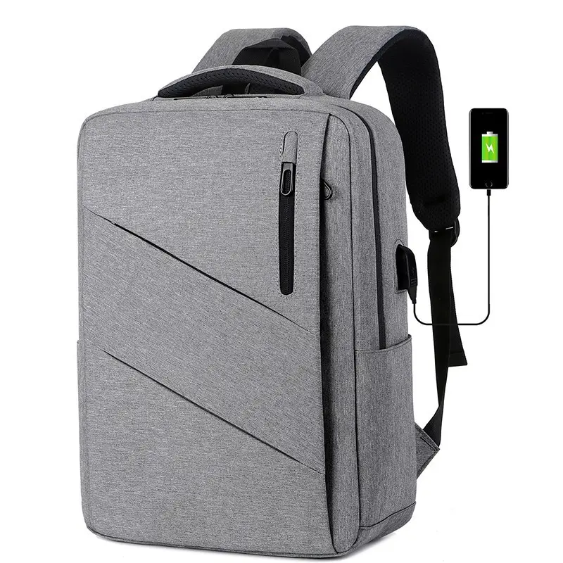 Private label Men's fashion business large capacity laptop backpack USB charging work backpack leisure computer bag