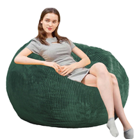 Housse de pouf ronde et moelleuse pour salon, chambre à coucher, dortoir universitaire