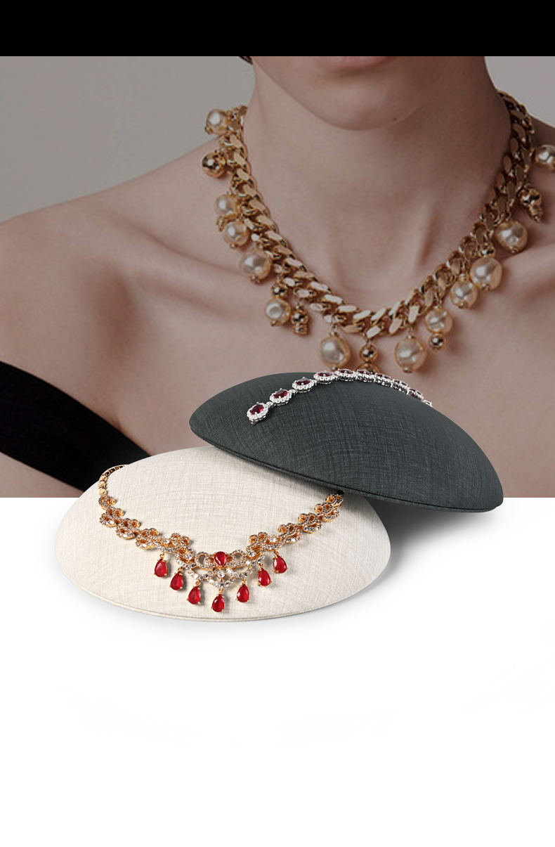 FANXI New Gray Beige PU Leather For Jewelry Store Shop Window Necklace Pendant Display Stand