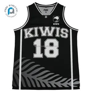 PURE Nbaing Reversible Sublimation Basketball Jersey Blank Mesh Schwarz Jugend Custom Singulett Basketball Uniform Logo Design