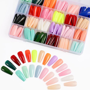 576 Uds./caja <span class=keywords><strong>Uñas</strong></span> Postizas Francesas Cortas Cuadradas de Colores Variados, <span class=keywords><strong>Uñas</strong></span> Francesas Blancas y Rosas Brillantes de Cobertura Completa, Puntas de <span class=keywords><strong>Uñas</strong></span> de Gel Suave - Product Image 2