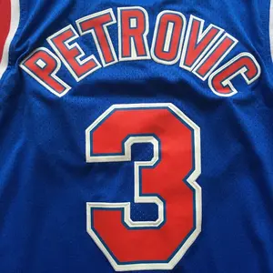 Camiseta de baloncesto cosida de la mejor calidad Drazen Petrovic