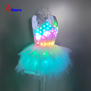 Leotardo de <span class=keywords><strong>flamenco</strong></span> que brilla en la oscuridad con tutú arcoíris iluminado - Product Image 6