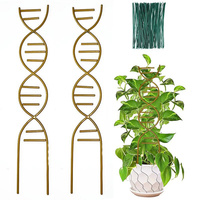 HY198 piquets de support de plantes de jardin en forme de feuille en métal treillis grimpant incliné pour plante