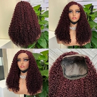 Perruque de cheveux humains bruts vietnamiens SDD, densité 300%, bouclés style Pixie, avec dentelle frontale suisse transparente