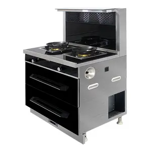 2022 new design Commercial Large Gas Cooker Multifunctional Black Stove Steel Stainless Power Storage Electronic