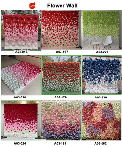 Mur de fleurs roses lisses 3D enroulable, toile de fond artificielle pour décoration de mariage - Product Image 6