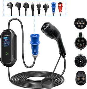 Aichieタイプ<span class=keywords><strong>2</strong></span>ポータブルEv充電器Type2 7kw 32Aソケット<span class=keywords><strong>2</strong></span> P + E産業プラグ5m TPUケーブル高速充電ステーション - Product Image 1
