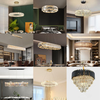 Lámpara Colgante de Lujo para Decoración del Hogar ODM/OEM, Lámpara de Araña LED con Gotas de Cristal