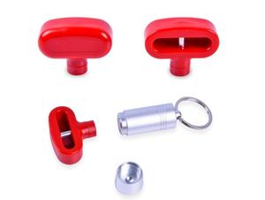 Verrou de sécurité antivol ABS rouge pour panneau de présentation EAS, crochet de présentation facile à utiliser, logo personnalisé, signalisation de magasin de détail pour l'<span class=keywords><strong>assistance</strong></span> du personnel - Product Image 5