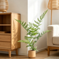 Plante artificielle de fougère floquée, fausses feuilles vertes pour arrangements floraux de mariage, décoration de maison, fête, aménagement paysager