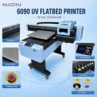 Printer UV Flatbed Otomatis Baru 600x900mm Dual Head I1600 50sqm/jam CMYK Putih Varnish CE RoHS AB Film R2R 6090