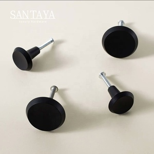 Santaya Massiv Messing Gebürstete Griffe Küchenschrank-Zuggriffe Schlafzimmer-Kleiderschrank Schubladenknöpfe Möbel Mattschwarzer Griff - Product Image 3