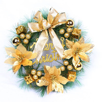 Guirnalda Navideña de Lujo Hecha a Mano, Decorada con Guirnalda Festiva y Oropel, Decoración Navideña para Puerta Interior y Exterior