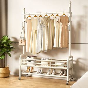Porte-vêtements double couche multifonctionnel <span class=keywords><strong>pas</strong></span> <span class=keywords><strong>cher</strong></span>, design multifonction, support métallique sur pied - Product Image 4