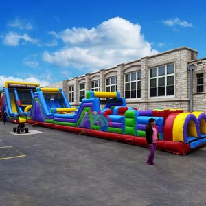 Chướng Ngại Vật Bơm Hơi Lớn Nhất Trò Chơi Đua Xe Wipeout Thiết Bị Combo Bouncer Lớn Nhất Khởi Động Chướng Ngại Vật Bơm Hơi Thách Thức Cắm Trại - Product Image 1