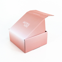 Boîte postale d'emballage en carton ondulé à fermeture éclair recyclable écologique personnalisée boîte d'expédition de vêtements rose auto-adhésifs à bande déchirable d'étanchéité