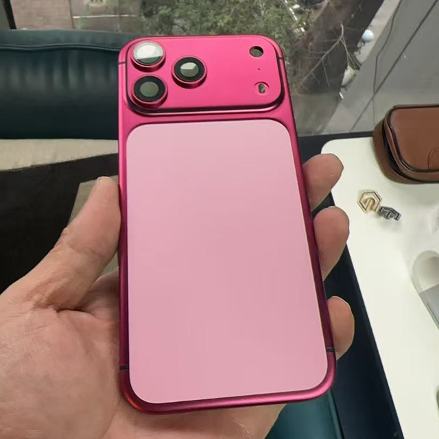 DIY OEM Wholesale Popular Dubai Colorful Luxury Phone Back Frame Electroplated Phone Housing Bezel for iphone 17 Pro Max