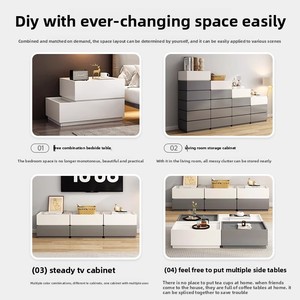 Gabinete de almacenamiento de dormitorio <span class=keywords><strong>DIY</strong></span> de gama alta, <span class=keywords><strong>mesita</strong></span> de <span class=keywords><strong>noche</strong></span> de lujo accesible moderna y creativa para sala de estar, combinación gratuita - Product Image 3