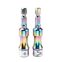 Adaptateur de douille escamotable Evian, convertisseur de douille à tige hexagonale couleur titane, connecteur de douille pour perceuse à couple élevé