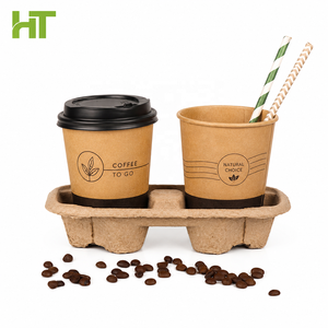 Gobelets en papier biodégradables à double paroi pour café chaud, écologiques, sans BPA, pour emporter, avec couvercle, en kraft ondulé, pour le thé, pour les compagnies aériennes - Product Image 1