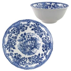 Ciotola in ceramica blu inglese fatta a mano da 16 cm ciotola piccola Set da tavola con finitura verniciata in metallo per PC da 4.5 pollici - Product Image 1