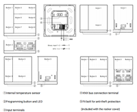 Système d'automatisation mural pour maison, capteur multifonction KNX Waltz à bouton-poussoir sécurisé 1-gang