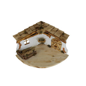 Establo de Madera Hecho a Mano ZICOM Alemania 55x35.5x29.5cm con Puerta, Figura y Juguete Navideño Único para Figuras de Granja de 8-12cm - Product Image 5