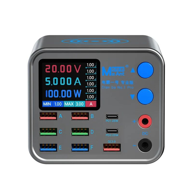 MAant DianBa 1 Pro Wireless Smart Charge QC 3.0 USB Port Wireless Charging Dock LCD Display for Mobile Phone Charging Tool Set