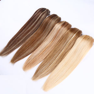 Extensiones de cabello indio Remy Doble dibujado Grueso Clip-In Máquina teñida a granel de alta calidad Doble trama 18 "20" 22 "24" 30 "Piezas - Product Image 2