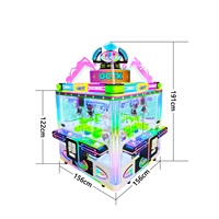 Machine de jeu à griffes colorée pour 8 joueurs, à monnayeur, multi-paiements, pour aires de jeux intérieures et centres commerciaux