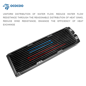 OCOCOO alimentatori industriali RC360T 360mm G1/4 '28mm di rame radiatore <span class=keywords><strong>dissipatore</strong></span> di calore di raffreddamento ad acqua con triplo ventole - Product Image 4