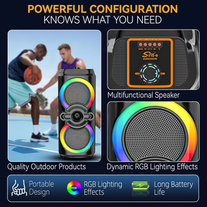Altavoz Bluetooth para Fiestas SING-E ZQS8285XW de 8 Pulgadas con RGB y Micrófono Inalámbrico para Disfrutar del <span class=keywords><strong>Karaoke</strong></span> - Product Image 4