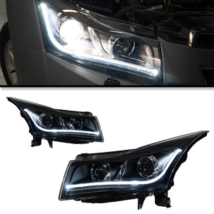 Faro Anteriore per Chevrolet Cruze 2009-2014, Gruppo Ottico a LED Stile <span class=keywords><strong>BMW</strong></span> Serie 5, Doppio L DRL con Lente Proiettore - Product Image 1