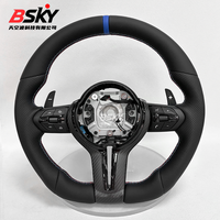 Volant en cuir mat et fibre de carbone pour BMW F30 F10 F15 F36 F20 F22 F25 F32 M3 M4 M5 X5 E46 E60 E70 E90 E91 E92