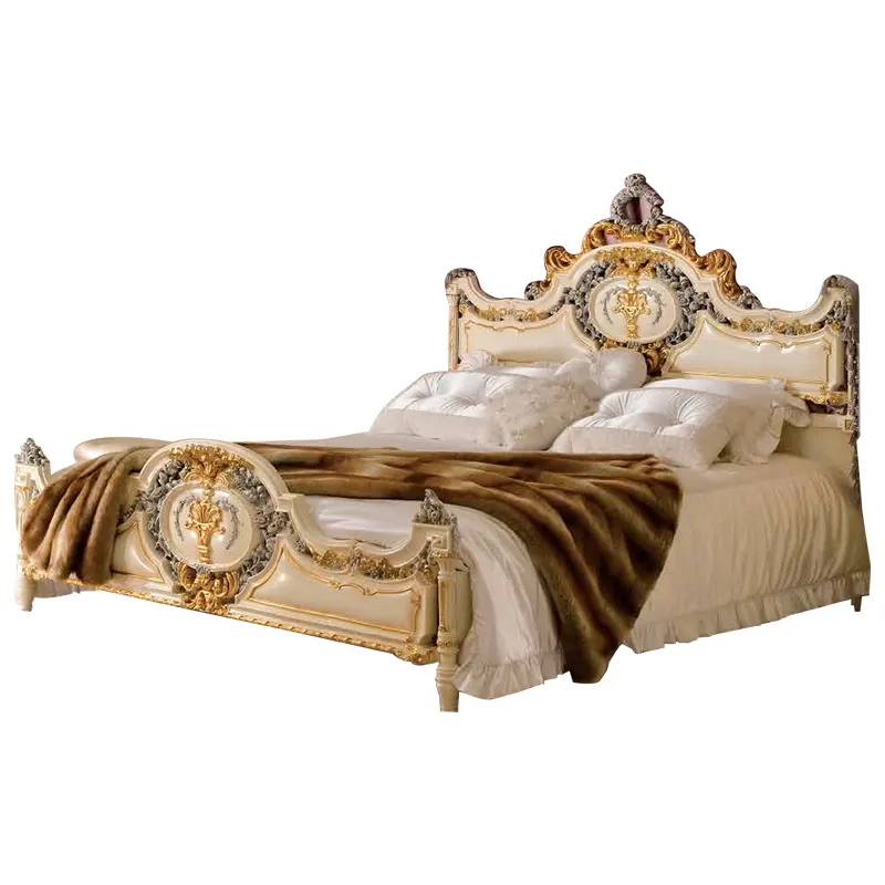 Dj quarto de luxo king size, conjunto de quarto com estilo europeu, antiguidade, moda cinza e dourado