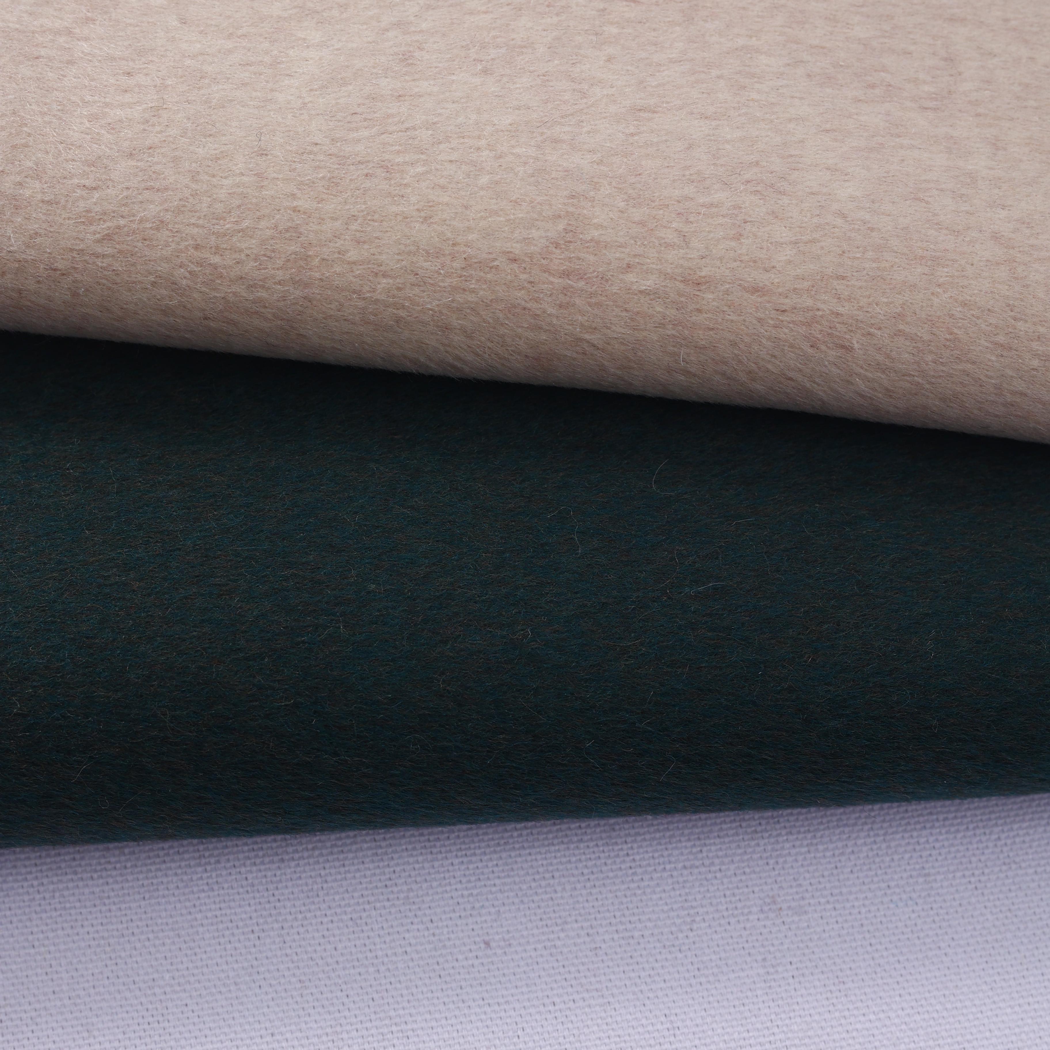 Wholesale Very Heavyweight Wool and Cashmere Silk Wool Plain Dyed Style Woolen Fabric