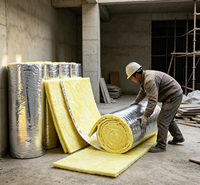 INSULWOOL Couverture en laine de verre de 25 mm d'épaisseur au design moderne, matériau de construction de l'usine chinoise, ISO, aluminium et PE inclus