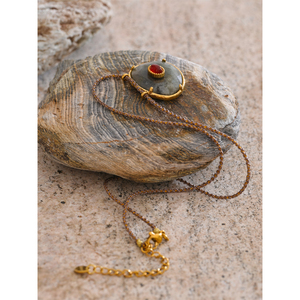 عقد مجوهرات من الأحجار الطبيعية مطلي من الفولاذ المقاوم للصدأ على الطراز الصيني من jinأنت - Product Image 3