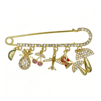 Pendentif Cœur Insecte en Laiton Plaqué Or 18K avec Zircon Cubique, Cadeau pour Épingles de Sûreté DIY et Accessoires de Sac